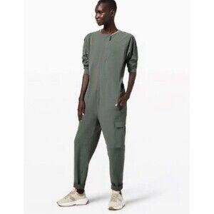 Lululemon Lab Reykur Jumpsuit Green Large Long Sleeve One-Piece Gender Neutral